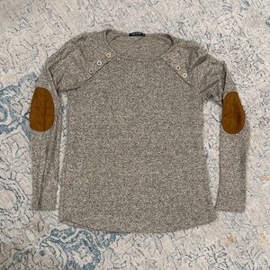Pink Clover Heather Gray Long Sleeve with Tan Accents
